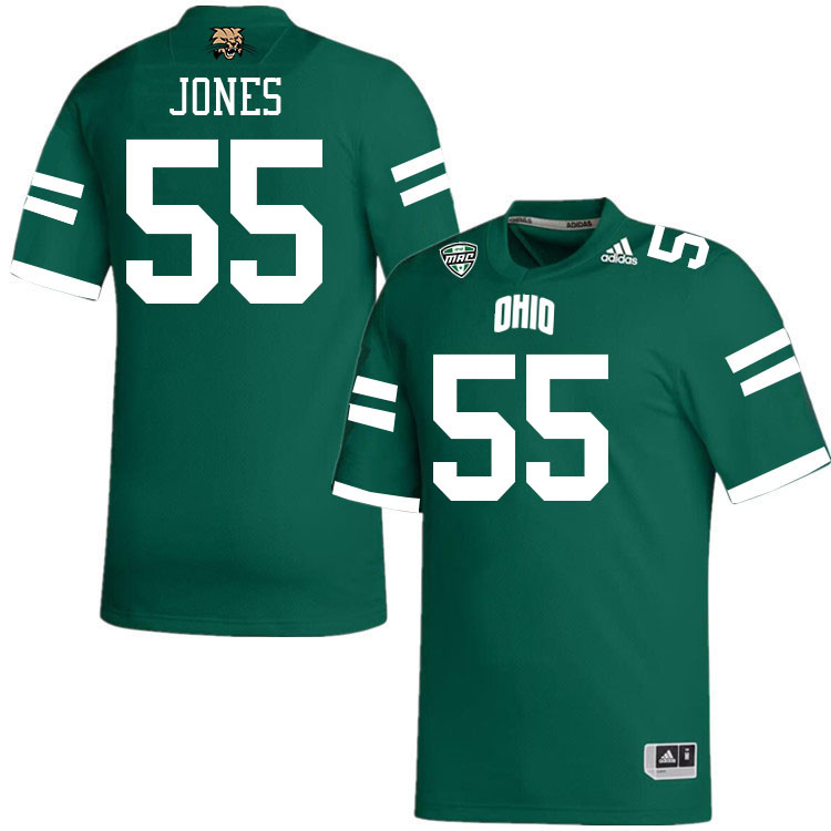 Ohio Bobcats #55 Jordon Jones College Football Jerseys Stitched-Green